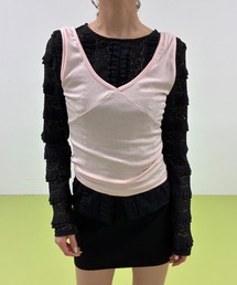 FUULLY STUDIO（フーリィーステューディオ）の「ビスチェライクレイヤードタンクトップ（タンクトップ）」