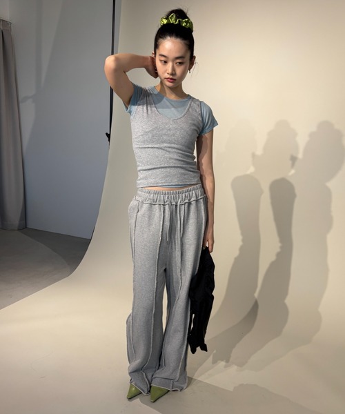 FUULLY STUDIO（フーリィーステューディオ）の「ビスチェライクレイヤードタンクトップ（タンクトップ・レディース・ブラック/イエロー/ダークブラウン/グレー・FREE）」の9枚目の写真