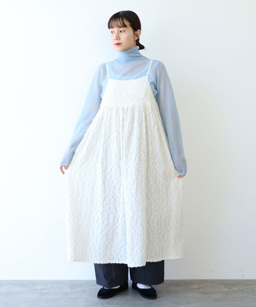 yuni（ユニ　）の「hana dot ジャカード キャミソールワンピース（ジャンパースカート・レディース・ブラック/アイボリー・FREE）」の16枚目の写真