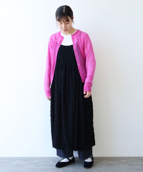 yuni（ユニ　）の「hana dot ジャカード キャミソールワンピース（ジャンパースカート・レディース・ブラック/アイボリー・FREE）」の8枚目の写真