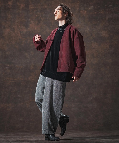 Jih Nunc(ジーヌンク)の「mlt5359-ストレッチベロアモックネックカットソー(JIH-R1124)(Tシャツ/カットソー・メンズ・ブラック/ブラウン/パープル・M/S/L)」の10枚目の写真