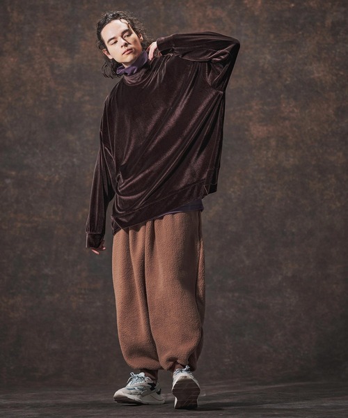 Jih Nunc(ジーヌンク)の「mlt5359-ストレッチベロアモックネックカットソー(JIH-R1124)(Tシャツ/カットソー・メンズ・ブラック/ブラウン/パープル・M/S/L)」の15枚目の写真