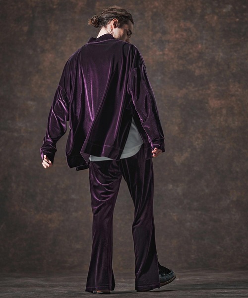 Jih Nunc(ジーヌンク)の「mlt5359-ストレッチベロアモックネックカットソー(JIH-R1124)(Tシャツ/カットソー・メンズ・ブラック/ブラウン/パープル・M/S/L)」の21枚目の写真