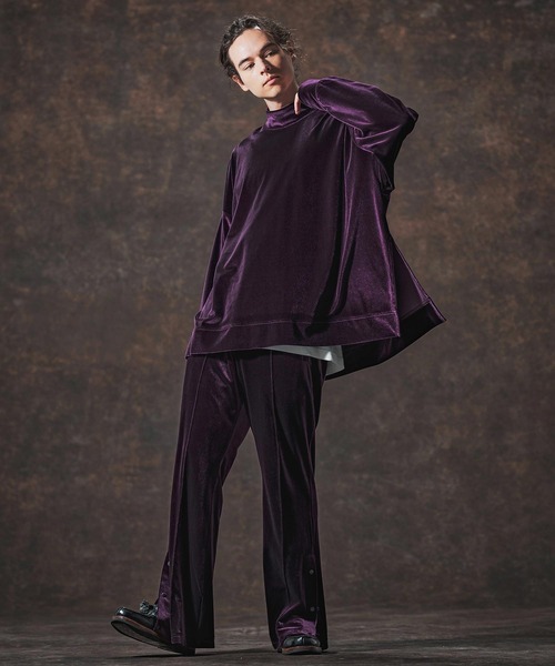 Jih Nunc(ジーヌンク)の「mlt5359-ストレッチベロアモックネックカットソー(JIH-R1124)(Tシャツ/カットソー・メンズ・ブラック/ブラウン/パープル・M/S/L)」の22枚目の写真