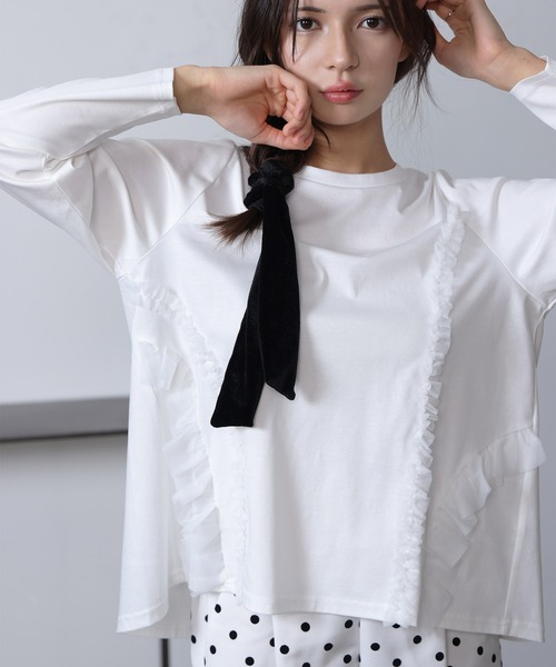 チュールフリルプルオーバー（Tシャツ/カットソー）｜PICCIN