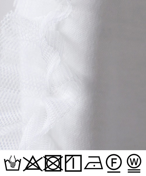 PICCIN PERLA(ピッチンペルラ)の「チュールフリルプルオーバー(Tシャツ/カットソー・レディース・オフホワイト/ブラック・M)」の7枚目の写真