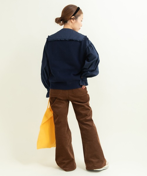 CHILD WOMAN（チャイルドウーマン）の「メリノウール アーガイルⅤネックベスト（ベスト・レディース・レッド/ネイビー・FREE）」の17枚目の写真