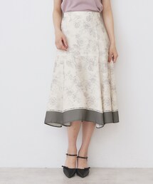 index | パネルフラワープリントフレアスカート【洗濯機洗い可/イージーアイロン】(スカート)