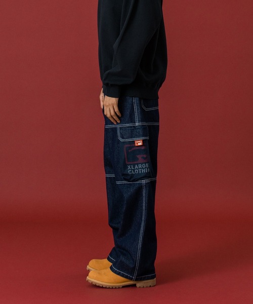 XLARGE（エクストララージ）の「DENIM CARGO PANTS（カーゴパンツ・メンズ・インディゴブルー/ブラック・30inch/32inch/34inch/36inch）」の6枚目の写真
