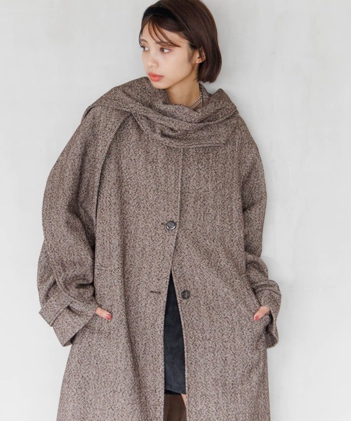 PAGEBOY（ページボーイ）の「ウールコンヘリンボーンコート（チェスターコート・レディース・ブラック系その他/ブラウン系その他・FREE）」の14枚目の写真