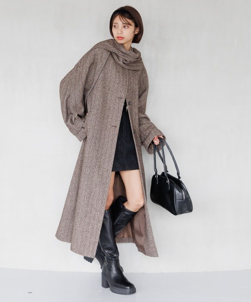 PAGEBOY（ページボーイ）の「ウールコンヘリンボーンコート（チェスターコート・レディース・ブラック系その他/ブラウン系その他・FREE）」の8枚目の写真