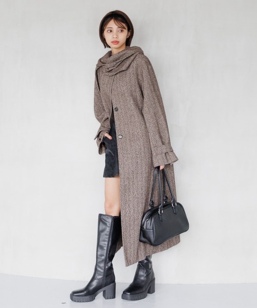 PAGEBOY（ページボーイ）の「ウールコンヘリンボーンコート（チェスターコート・レディース・ブラック系その他/ブラウン系その他・FREE）」の10枚目の写真