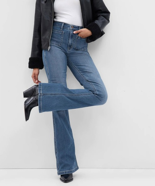 Gap ブーツカットデニム　ブラック GAP（ギャップ）の「ウォッシュウェル ブーツカットデニム