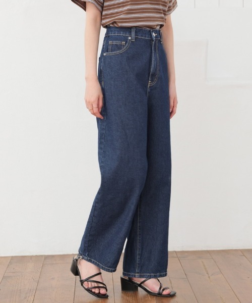 Honeys(ハニーズ)の「ストレートパンツ(股下63cm)(デニムパンツ・レディース・ブルー系その他/グレー/ブルー系その他3/ライトグレー/ブルー系その他2/インディゴブルー・3L/L/LL/M/S/SS)」の4枚目の写真