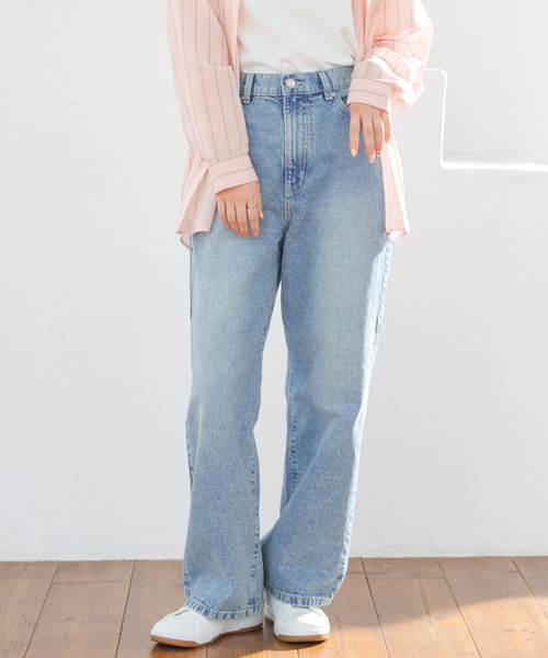 Honeys（ハニーズ）の「ストレートパンツ（股下６３ｃｍ）（デニムパンツ・レディース・ブルー系その他/グレー/ブルー系その他3/ライトグレー/ブルー系その他2・3L/L/LL/M/S/SS）」の5枚目の写真