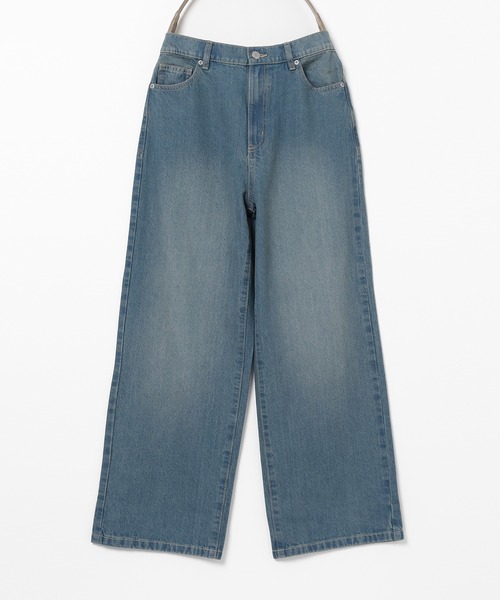 Honeys（ハニーズ）の「ストレートパンツ（股下６３ｃｍ）（デニムパンツ・レディース・ブルー系その他/グレー/ブルー系その他3/ライトグレー・3L/L/LL/M/S/SS）」の10枚目の写真