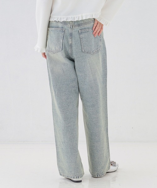 Honeys（ハニーズ）の「ストレートパンツ（股下６３ｃｍ）（デニムパンツ・レディース・ブルー系その他/グレー/ブルー系その他3/ライトグレー・3L/L/LL/M/S/SS）」の16枚目の写真