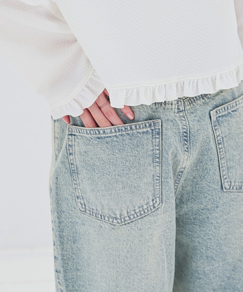 Honeys（ハニーズ）の「ストレートパンツ（股下６３ｃｍ）（デニムパンツ・レディース・ブルー系その他/グレー/ブルー系その他3/ライトグレー・3L/L/LL/M/S/SS）」の20枚目の写真