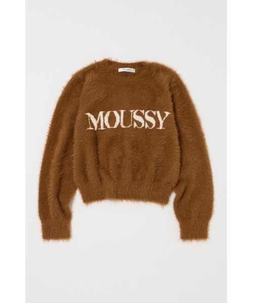 MOUSSY(マウジー)の「【ZOZO・一部店舗限定】SHAGGY MOUSSY LOGO KNIT / シャギーマウジーロゴニット(ニット/セーター・レディース・ブラック/ブラウン/チャコールグレー/アイボリー・FREE)」の4枚目の写真