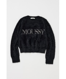 MOUSSY ブラック ロゴセーター MOUSSY ニット セーター 「ブラックZOZO限定カラー」GLITTER