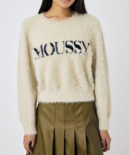 MOUSSY(マウジー)の「【ZOZO・一部店舗限定】SHAGGY MOUSSY LOGO KNIT / シャギーマウジーロゴニット(ニット/セーター・レディース・ブラック/ブラウン/チャコールグレー/アイボリー・FREE)」の16枚目の写真