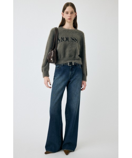 MOUSSY(マウジー)の「【ZOZO・一部店舗限定】SHAGGY MOUSSY LOGO KNIT / シャギーマウジーロゴニット(ニット/セーター・レディース・ブラック/ブラウン/チャコールグレー/アイボリー・FREE)」の5枚目の写真