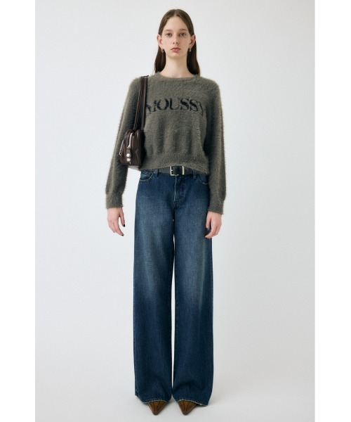 MOUSSY(マウジー)の「【ZOZO・一部店舗限定】SHAGGY MOUSSY LOGO KNIT / シャギーマウジーロゴニット(ニット/セーター・レディース・ブラック/ブラウン/チャコールグレー/アイボリー・FREE)」の6枚目の写真