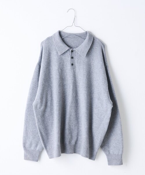 Kastane(カスタネ)の「【UNISEX】ブラッシュド ヤーン ニットポロシャツ(ニット/セーター・レディース・ブラウン/ネイビー/イエロー/グレー・FREE)」の11枚目の写真