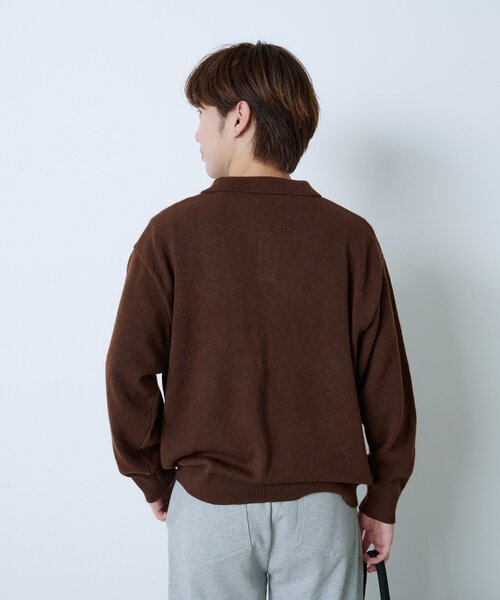Kastane(カスタネ)の「【UNISEX】ブラッシュド ヤーン ニットポロシャツ(ニット/セーター・レディース・ブラウン/ネイビー/イエロー/グレー・FREE)」の16枚目の写真