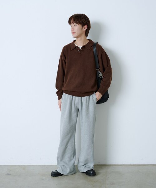 Kastane(カスタネ)の「【UNISEX】ブラッシュド ヤーン ニットポロシャツ(ニット/セーター・レディース・ブラウン/ネイビー/イエロー/グレー・FREE)」の21枚目の写真