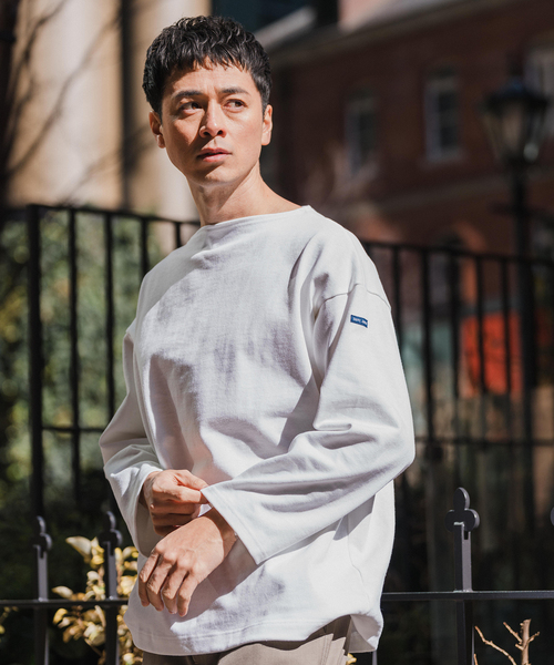 SAINT JAMES(セントジェームス)の「SAINT JAMES(セントジェームス) OUESSANT LOOSE SOLID(Tシャツ/カットソー・メンズ・ホワイト・4)」の1枚目の写真