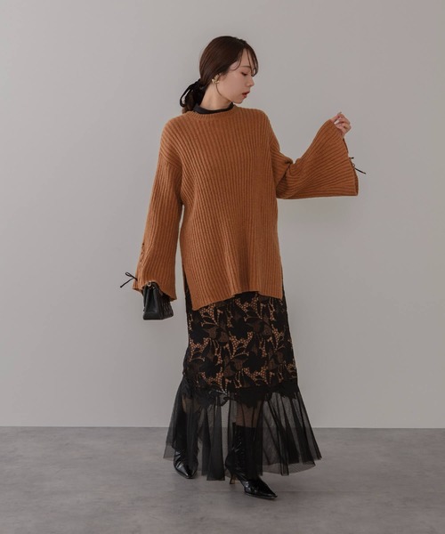 フラワーレースドットストーンチュールIラインワンピースドレス結婚式二次会成人式 セール】【LEJA】フラワーレースドットストーンチュールIライン