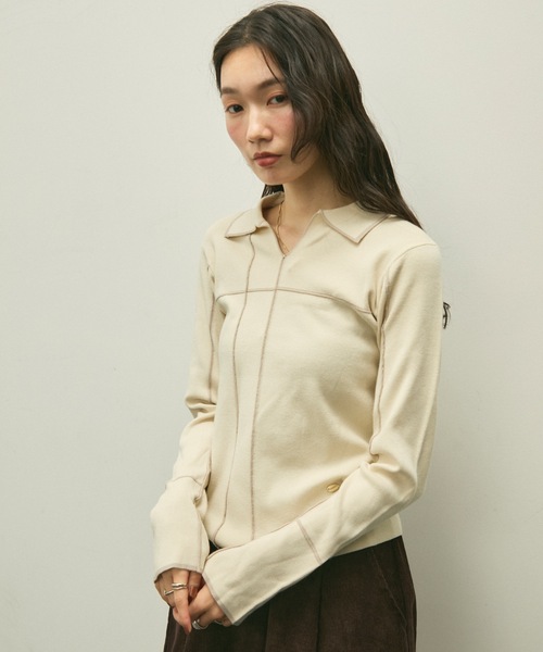 Mellow edge polo knit / メローエッジポロニット（ニット