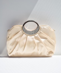 Leja（レジャ）の「【LEJA】サテンプリーツリングハンドル2WAYクラッチバッグ結婚式 パーティー 成人式 二次会 同窓会 お呼ばれ オケージョン 20代 30代（ハンドバッグ）」