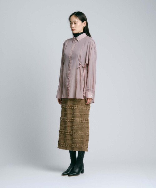 BIANCA(ビアンカ)の「【オンオフ着回し】シアーコードデザインブラウス(シャツ/ブラウス・レディース・ブラウン系その他/ピンク/チャコールグレー・38)」の10枚目の写真