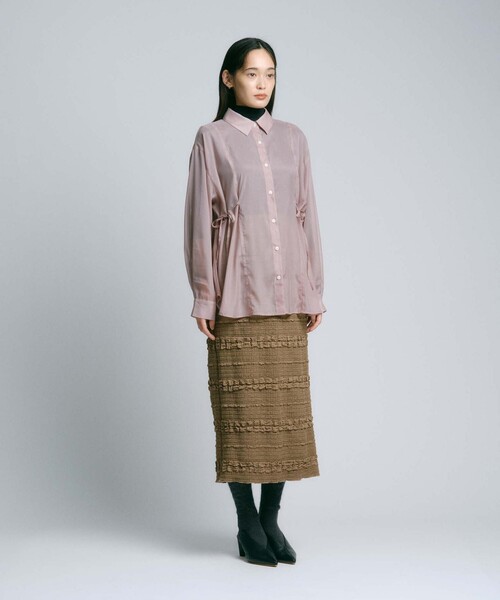 BIANCA(ビアンカ)の「【オンオフ着回し】シアーコードデザインブラウス(シャツ/ブラウス・レディース・ブラウン系その他/ピンク/チャコールグレー・38)」の11枚目の写真