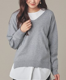 【Livaeco】Vネックニット