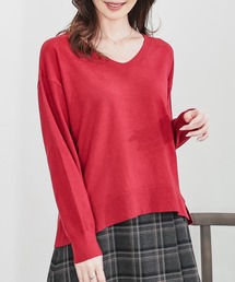 【Livaeco】Vネックニット