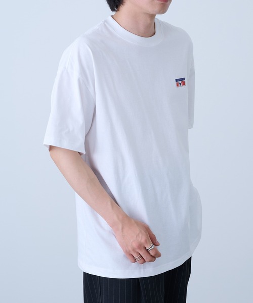 CONVERSE(コンバース)の「【CONVERSE】天竺プレートロゴ ショートスリーブTシャツ 6222-2830 MNY(Tシャツ/カットソー・メンズ・オフホワイト/ブラック/ホワイト・L/LL/M)」の6枚目の写真