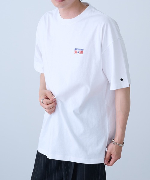 CONVERSE(コンバース)の「【CONVERSE】天竺プレートロゴ ショートスリーブTシャツ 6222-2830 MNY(Tシャツ/カットソー・メンズ・オフホワイト/ブラック/ホワイト・L/LL/M)」の7枚目の写真
