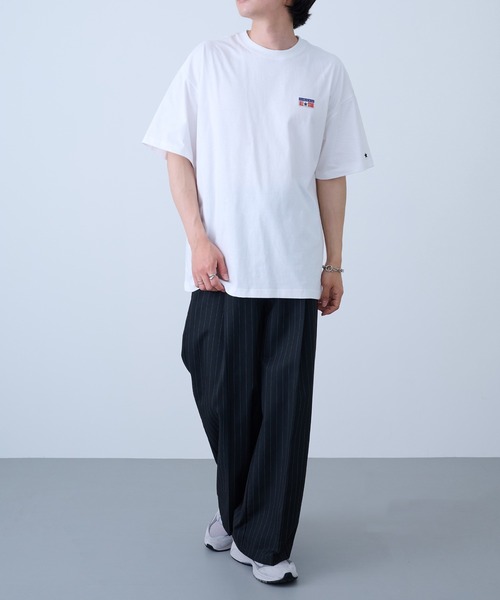 CONVERSE(コンバース)の「【CONVERSE】天竺プレートロゴ ショートスリーブTシャツ 6222-2830 MNY(Tシャツ/カットソー・メンズ・オフホワイト/ブラック/ホワイト・L/LL/M)」の10枚目の写真