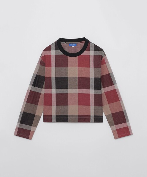 BLUE LABEL CRESTBRIDGE（ブルーレーベルクレストブリッジ）の「クレストブリッジチェックジャカードジャージープルオーバー（Tシャツ/カットソー・レディース・レッド/ダークネイビー/ベージュ系その他・38/40）」の7枚目の写真