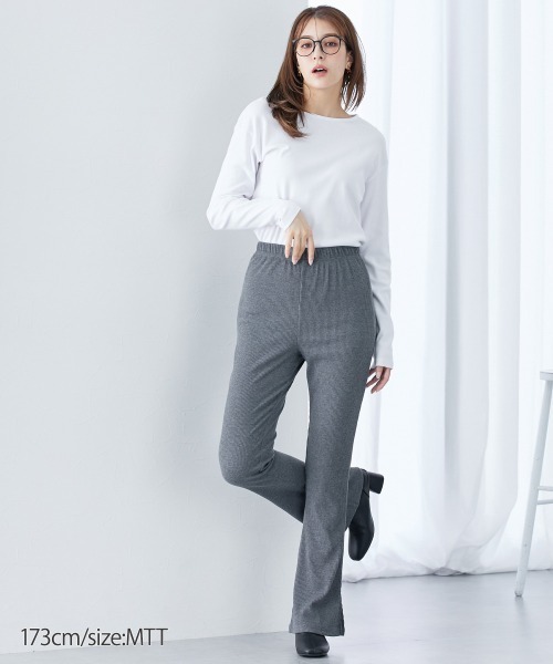 slattgir（スラットジール）の「高身長　リブフレアサイドスリットレギンス（トールサイズ）（レギンス/スパッツ・レディース・ブラック/チャコールグレー・TM/TL/TLL/T3L/T4L/T5L）」の10枚目の写真