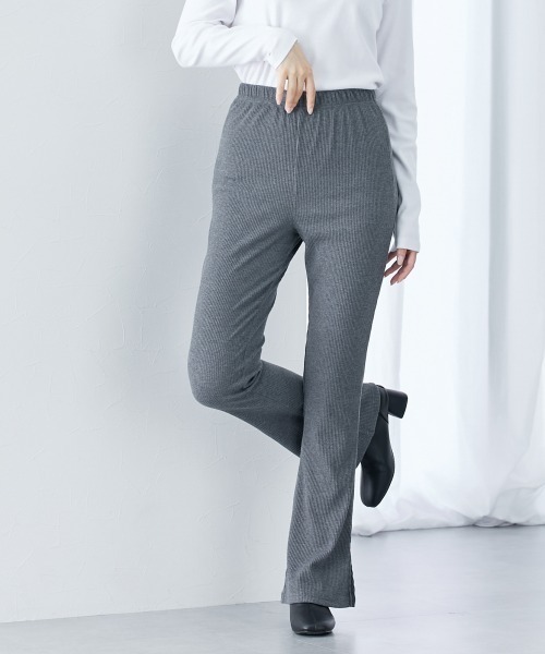 slattgir（スラットジール）の「高身長　リブフレアサイドスリットレギンス（トールサイズ）（レギンス/スパッツ・レディース・ブラック/チャコールグレー・TM/TL/TLL/T3L/T4L/T5L）」の11枚目の写真