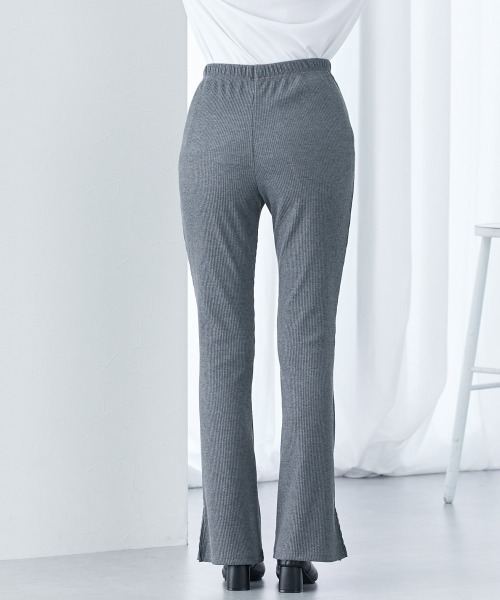 セール】高身長 リブフレアサイドスリットレギンス（トール