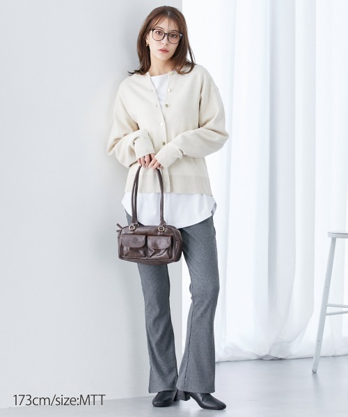 slattgir（スラットジール）の「高身長　リブフレアサイドスリットレギンス（トールサイズ）（レギンス/スパッツ・レディース・ブラック/チャコールグレー・TM/TL/TLL/T3L/T4L/T5L）」の6枚目の写真