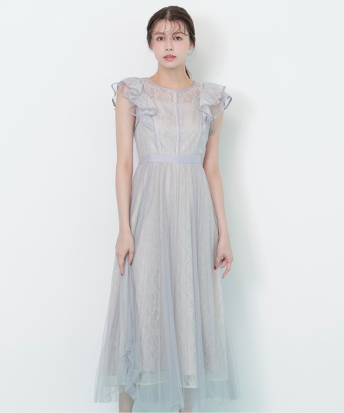 JILL by JILL STUART(ジルバイジルスチュアート)の「◇ 配色パイピングレースワンピース(ワンピース・レディース・グリーン/ブルー/グレー・MEDIUM/SMALL)」の1枚目の写真