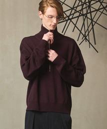 C733【IZOD】ハーフジップ ニットセーター【メンズL】レッド系 C733【IZOD】ハーフジップ ニットセーター【メンズL】レッド系