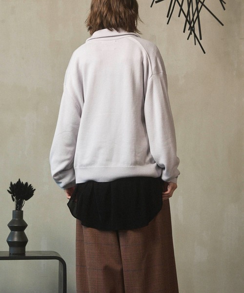 MAISON SPECIAL(メゾンスペシャル)の「《UNISEX》Cashfeel Extra Fine Merino Wool Prime-Over Half Zip Knit Pullover/キャッシュフィールエクストラファインメリノウールプライムオーバーハーフジップニットプルオーバー【MAISON SPECIAL/メゾンスペシャル】(ニット/セーター・メンズ・ピンク/バーガンディー/ブラック/グレイッシュベージュ・0/1/2)」の20枚目の写真