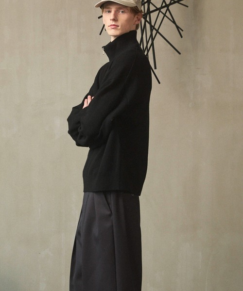 MAISON SPECIAL(メゾンスペシャル)の「《UNISEX》Cashfeel Extra Fine Merino Wool Prime-Over Half Zip Knit Pullover/キャッシュフィールエクストラファインメリノウールプライムオーバーハーフジップニットプルオーバー【MAISON SPECIAL/メゾンスペシャル】(ニット/セーター・メンズ・ピンク/バーガンディー/ブラック/グレイッシュベージュ・0/1/2)」の16枚目の写真